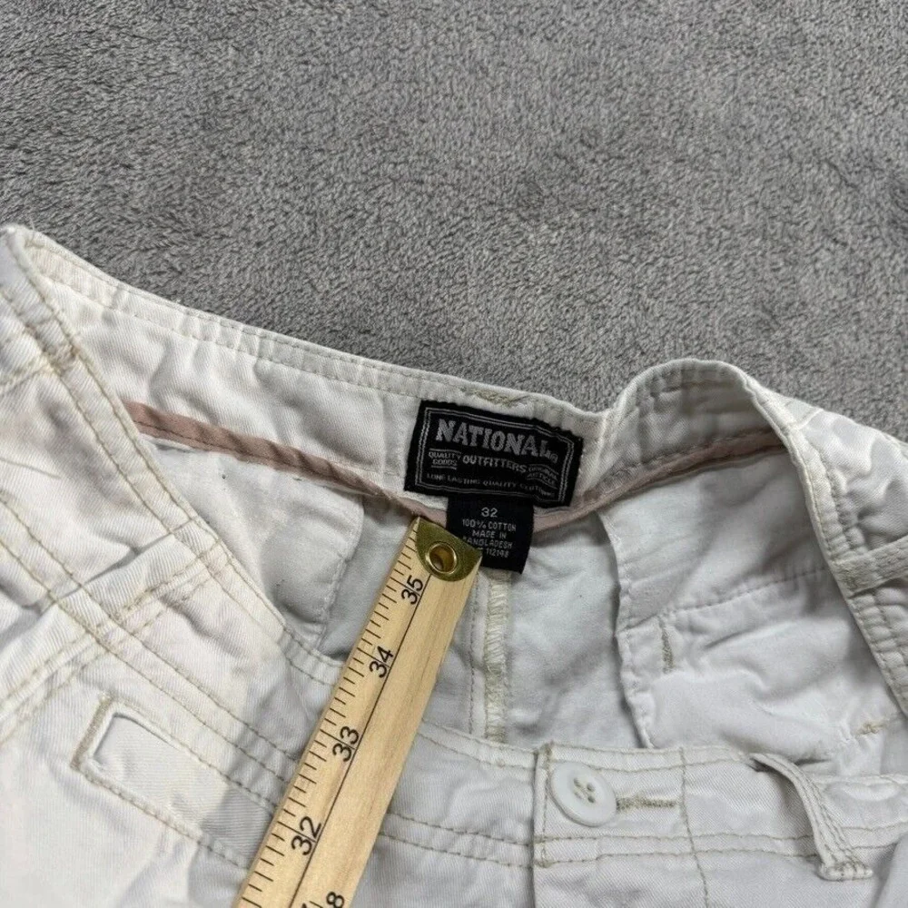 National Outfitters Flat Front Chino Shorts Mens‎ White Measured 32x12 Casual